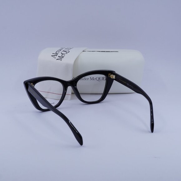 Alexander McQueen AM0305O 001 Cat Eye Eyeglasses 50mm - Black - Picture 7 of 11